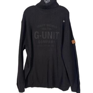 G-Unit Sweater Mens Size 2XL Black Logo Turtleneck Logo Shirt 50 Cent Deadstock